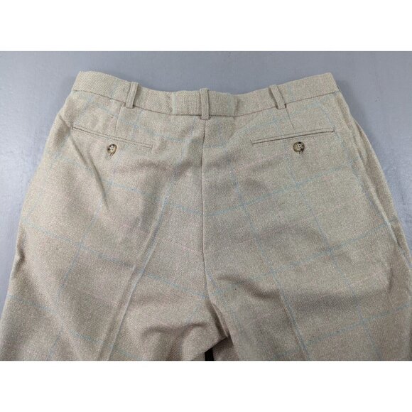 GANT Brown Mens Trouser‎ Size 36x34  Straight Silk Blend Blue Pink Window Pane - Picture 6 of 11